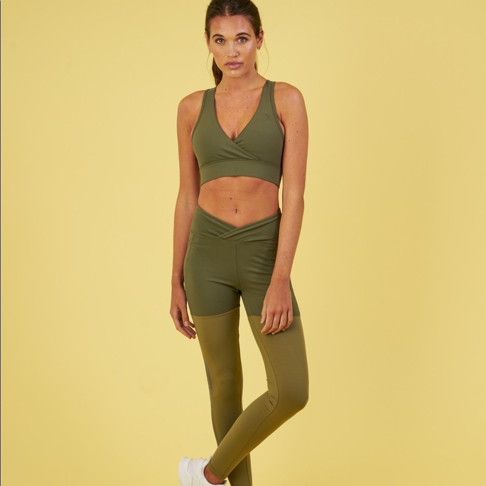 Gymshark X Nikki B Dynamic Leggings Dark Olive